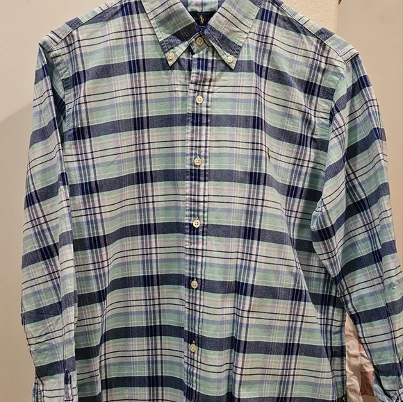 Ralph Lauren POLO Plaid Button Down Mens Large - Picture 2 of 6